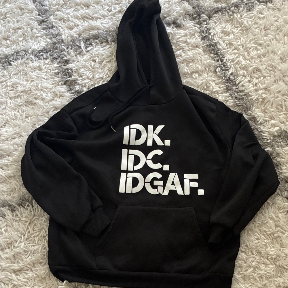 SHEIN Black Statement Hoodie - Picture 1 of 6